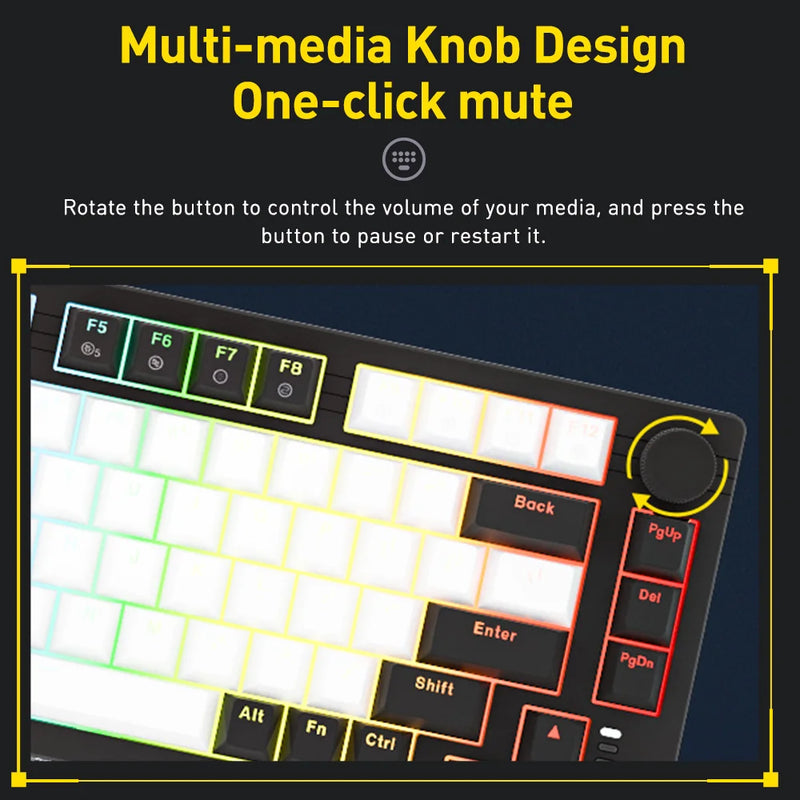 Teclado Mecânico com Fio DAREU - Gasket, N-Key Rollover, Anti-Ghosting, RGB Backlight, Switch Dream e Botão Multimídia