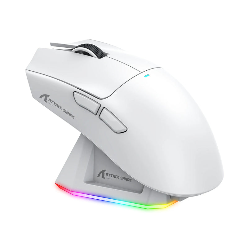 Mouse Gamer Attack Shark X11 Wireless - Conexão Tri-Mode 2.4GHz/Cabo/Bluetooth, Sensor PAW3311, 22000 DPI, 400 IPS, RGB