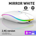 Mouse Sem Fio RGB Recarregável Bluetooth - Mouse com LED, Ergonômico para Jogos, Computador e Laptop, 3600 DPI