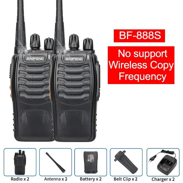 1/2 Unidades Baofeng BF 888S Walkie Talkie UHF 400-470MHz 888S Rádio Transceptor de Longo Alcance para Caça e Hotéis